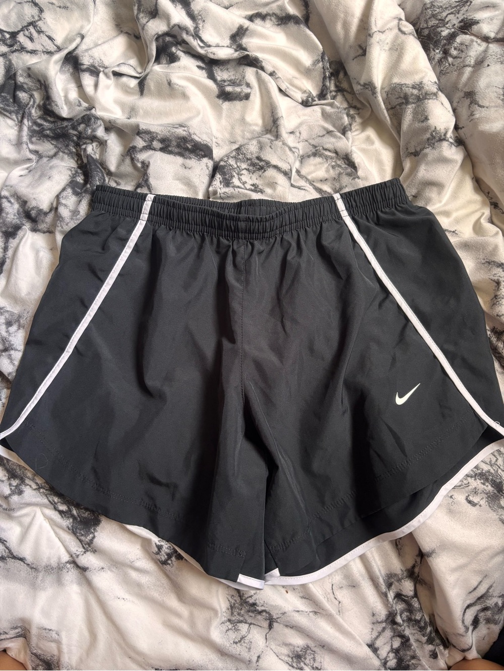 Nike Black Shorts with White Piping